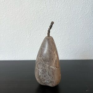 Late 20th Century Stone and Metal Pear Sculpture